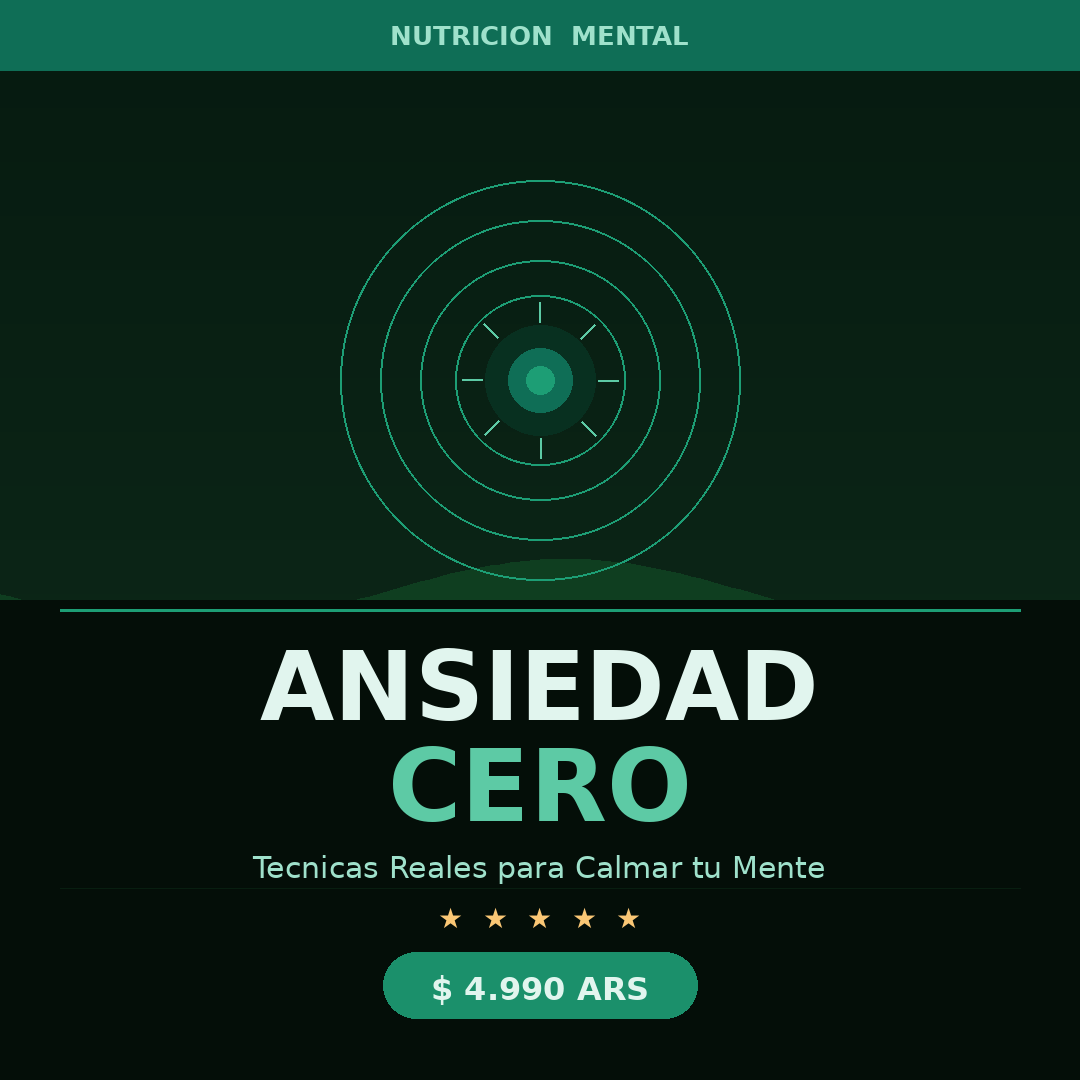Ansiedad Cero - Ebook Tecnicas Reales para Calmar tu Mente - Nutricion Mental